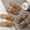 thumbnail image 1 of ADDHAT 1Par Pantuflas Tejidas De Rattan Para Uso Interior Y Resistente Color Marrón, 1 of 7