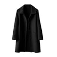 thumbnail image 4 of Vdoaml Girls Long Wool Blend Overcoat Kids Lapel Collar Single Breasted Button Coat Children Fall Winter Outerwear 12-13 Years Black, 4 of 4
