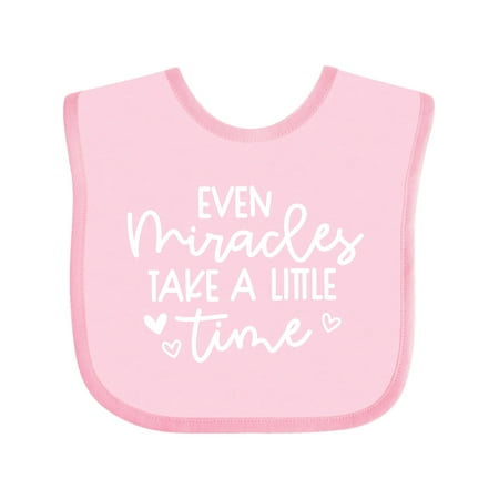 

Inktastic Baby Even Miracles Take a Little Time Gift Baby Boy or Baby Girl Bib