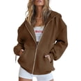 thumbnail image 1 of Sudadera con Capucha y Cierre PRETTYGARDEN 2025 Marrón Talla M, 1 of 8