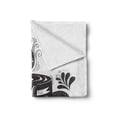 thumbnail image 2 of Saying Soft Flannel Fleece Throw Blanket, Hand-drawn Lettering on a Coffee Cup Piping Hot Aromatic Beverage, Cozy Plush for Indoor and Outdoor Use, 50" x 60", Dark Taupe and White, by Ambesonne, 2 of 6