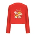 thumbnail image 3 of cocolona Womens Cropped Sweatshirts Fall Long Sleeve Crew Neck Shirts Fashion Casual Floral Print Pullover Tops, 3 of 5