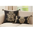 thumbnail image 2 of Fennco Styles Hamsa Hand Embroidered Tassel Cotton Decorative Throw Pillow Cover 20" W x 20" L – Black Square Cushion Case for Home, Couch, Sofa, Bedroom, Office Décor and Special Occasion, 2 of 4