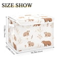 thumbnail image 5 of Yayeee Collapsible Cube Storage Bin with Lid Fabric Closet Decorative Basket with Handles, Gray Bears, 5 of 7