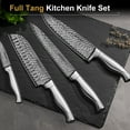 thumbnail image 3 of Astercook 14 Piece Kitchen Knife Set with Block and Built-in Sharpener,  Full Tang Knives Sets German Stainless Steel, Dishwasher Safe Silver, 3 of 9