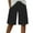 Black, variant on Taqqpue Women's Bermuda Shorts, High Waist Cotton Stretch Casual Bottoms Knee Length Summer Athletic Shorts Wide Leg Casual Lounge Solid Color Shorts with Pockets