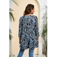 thumbnail image 5 of ENMAIN Tunic Tops for Women Plus Size 3/4 Sleeve Shirt Swing Tops to Wear with Leggings BlackBlue XL, 5 of 8
