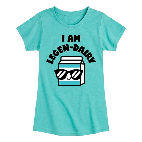 Instant Message - I Am Legen-Dairy - Cool Milk Carton - Toddler & Youth Girls Short Sleeve Graphic T-Shirt