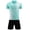 Blue, variant on Toddler Kids Boys Girls Quick Dry Soccer Uniform Set Cute Print Color Block T-Shirt Shorts Mesh Athletic Sportswear for 2-13 Years