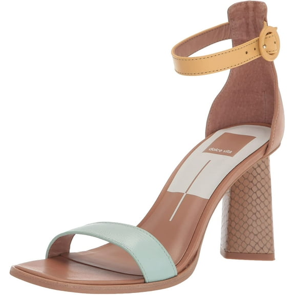 Dolce Vita Womens Fionna Heeled Sandal 8.5 Mint Multi Embossed Leather
