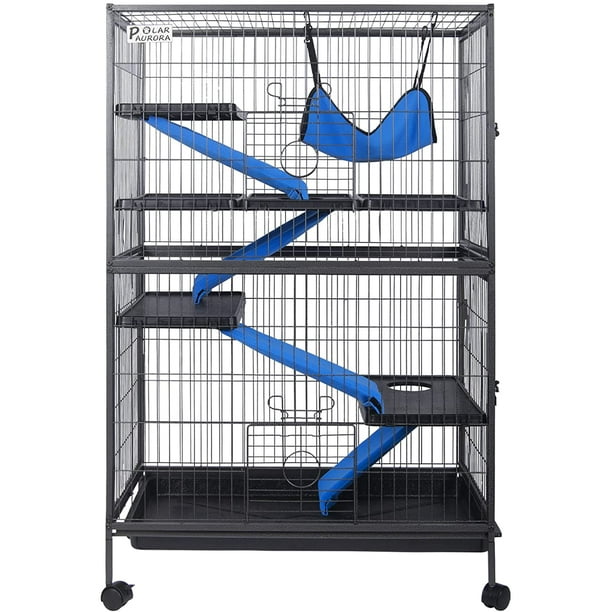Polar Aurora 50" H 4 Tier Steel Plastic Deluxe Small Animal Pet Cage