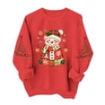 thumbnail image 2 of Women's Christmas Snowman Print Sweatshirt, X-mas Party Holiday Crewneck Long Sleeve Fleece Lined Relaxed Tops, S-XXL, 2 of 6