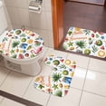 thumbnail image 5 of Summer Watercolor Style Bathroom Rugs Set Coconut Tree Watermelon Non Slip Absorbent Soft Bath Mats 3 Piece Set with Bathroom Rug, U-Shaped Floor Mat, Toilet Seat Cover Large Size, 5 of 9