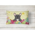 thumbnail image 2 of Carolines Treasures BB6014PW1216 Easter Eggs French Bulldog Black Canvas Fabric Decorative Pillow, 12H x16W, multicolor, 2 of 3