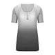 thumbnail image 2 of Blusas de Manga Corta para las Mujeres Cuello Redondo Botón Arriba Camiseta Suelta, Top de Algodón de Imitación Casual para Diario, 2 of 3
