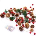 thumbnail image 6 of Chmadoxn Christmas Garland with Lights, 6.56FT 10 LED Christmas Lights with Decorative Fairy Lights with PineCone Berries Indoor and Outdoor Christmas Tree Lights Battery Operated Xmas Home Decor, 6 of 7
