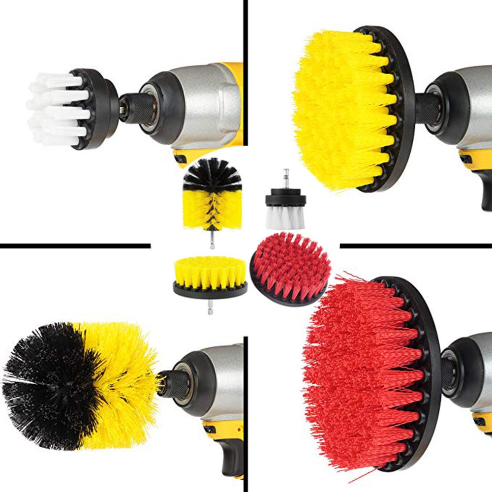 4Pcs Grout Power Scrubber Cleaning Brush Cleaner Combo Tool Kit
