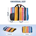thumbnail image 3 of Large Hand-Held Storage Bag Kitchen Reusable Grocery Bags， Travel Tote Bags， Waterproof Tote，Laundry Bag，Beach Bag， Pool Bag Watercolor Stripe Pattern, 3 of 8