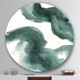 thumbnail image 3 of Designart 'Gouache Green on Gray I' Geometric Metal Circle Wall Art, 3 of 3