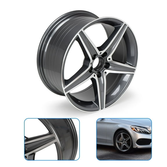 18" Wheel Rim 18x8.5-inch 5-Lug Machined Gray, for 2014-2016 Mercedes Benz B250 CLA250 Car Rim