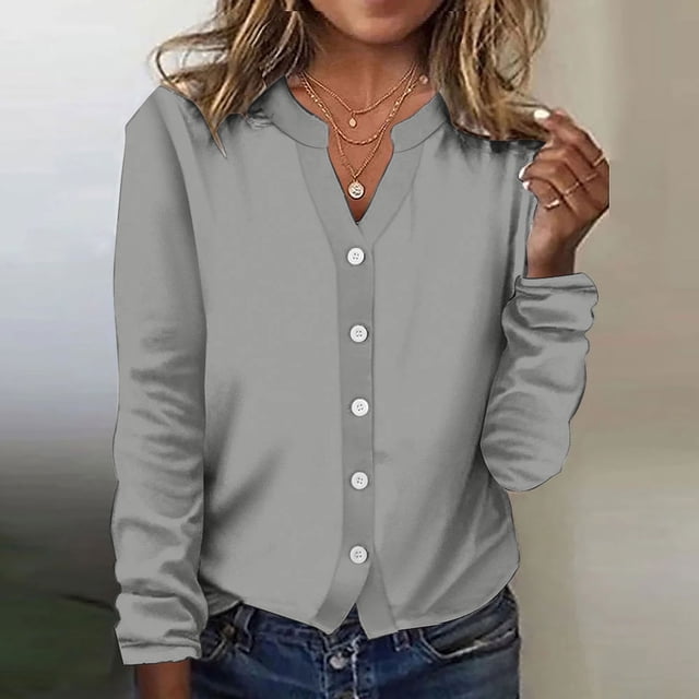 AherBiu Veste Légère pour Femme à Boutons, Cardigan Tricoté à Col Ras du Cou, Chandail Décontracté Ample, Manteau Léger