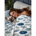 thumbnail image 3 of Queen Flat Sheet Only Thanksgiving Pumpkin Maple Leaves Soft Microfiber Cooling Bedding Sheets Fall Harvest Blue Teal Flat Bed Sheet for Hotel,Home Decor, 3 of 6