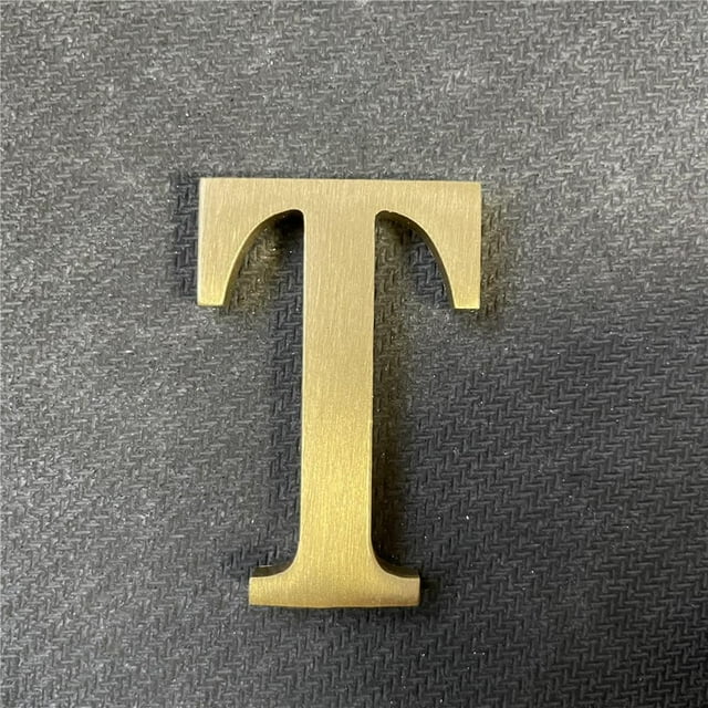 Pegatina de Latón Soild 2.6 Pulgadas Letras Inglesas y Números Autoadhesivos Decorativos