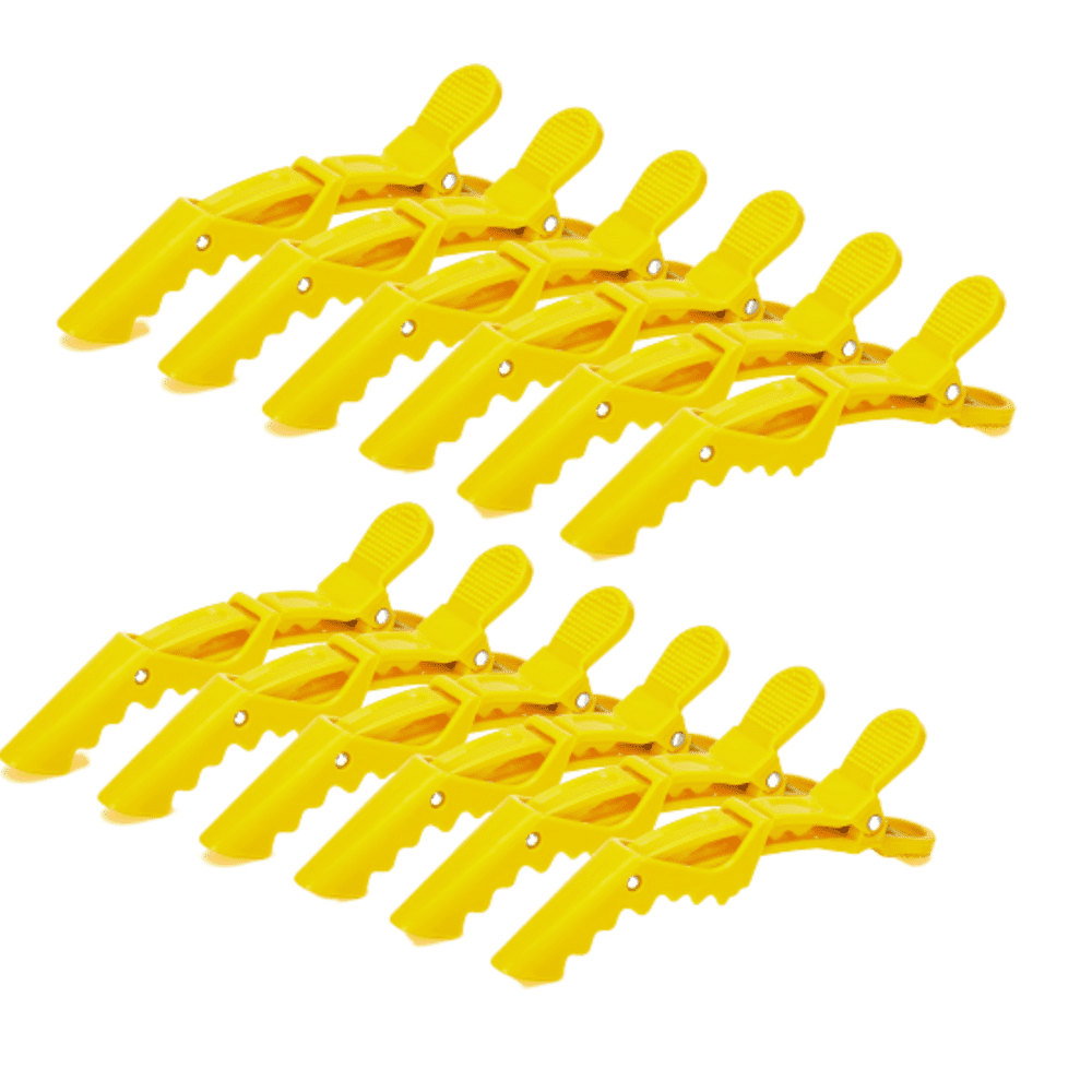12 PCS Yellow Hair Clips Alligator Clips for Thick Hair All Hair Type Wide Tooth Sectioning Croc