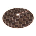 thumbnail image 2 of Bingfone Christmas Tree Skirt Mat Christmas Decoration Interior 30"-Brown Gold Grid, 2 of 8