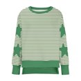 thumbnail image 4 of Timegard Womens Crewneck Sweatshirts Striped Long Sleeve Side Split Pullover Fall Casual Loose Tops, 4 of 6