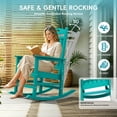 thumbnail image 4 of SUUNYN Outdoor Rocking Chairs, HDPE Porch Rockers for Patio Deck, All-Weather, 380lbs Load, Lake Blue, 4 of 9