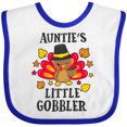 thumbnail image 3 of Inktastic Auntie's Little Gobbler with Turkey and Leaves Boys or Girls Baby Bib, 3 of 4