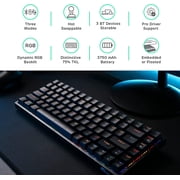 RK ROYAL KLUDGE RK84 RGB 75% Triple Mode BT5.0/2.4G/USB-C Hot Swappable Mechanical Keyboard, 84 Keys Wireless Gaming Keyboard, Tactile Brown Switch
