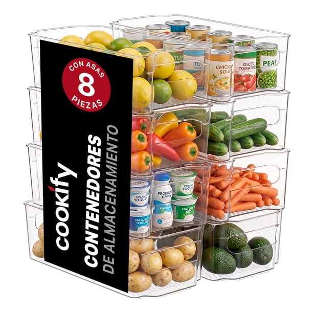 Set De 8 Organizadores Para Despensa y Refrigerador Cookify Multiusos