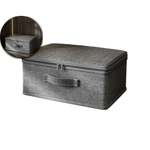 VQPeo Foldable Storage Boxes with Lid and Handle, Clothing storage frames, Fabric Storage Containers for Clothes, Storage Bins with Zipper Portable