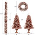 thumbnail image 2 of 4pcs Artificial Christmas Tree Set 2 Pcs 3ft Xmas Entrance Trees and Christmas Wreath and Garland with Lights Set Festive Party Christmas Holiday Decoration for Door and Fireplace, 2 of 6