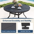 thumbnail image 3 of ELPOSUN 5-Piece Outdoor Patio Dining Set, Patio Dining Chairs & 39.3” Large Round Dining Table with Umbrella Hole, Steel Frame & Rattan Seat, Black/Black, 3 of 7