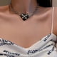 thumbnail image 4 of Collar con colgante de corazón corto, collar de cadena gruesa vintage punk, collar con dijes, 4 of 8