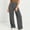 Gray women corduroy pants high waisted a2, variant on Bzdzmqm Women's Corduroy Pants Casual High Waisted Trousers with Pockets Elastic Waist Baggy Wide Leg Loose Trousers, Army Green XL