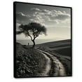 thumbnail image 2 of Designart "Black And White Tree Landscape Minimalism" Tree Floater Framed Canvas Prints, 2 of 5