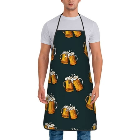 

Zeuib Beer Print Unisex Waterproof Aprons Cooking Aprons for Kitchen Gardening and Salon Water & Oil Resistant