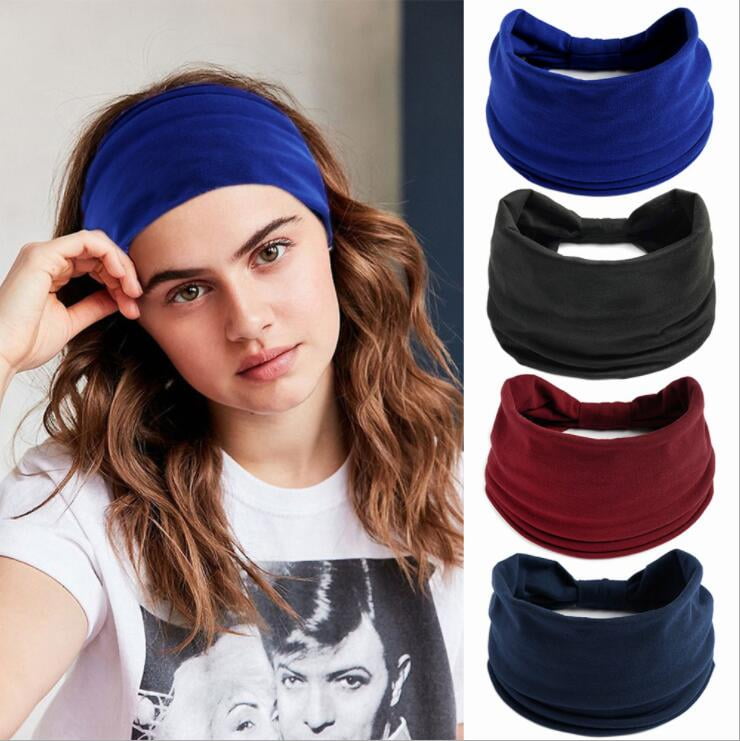 Front Knotted Twist Headband  Women Yoga Headband Cotton Jersey Stretch Knit