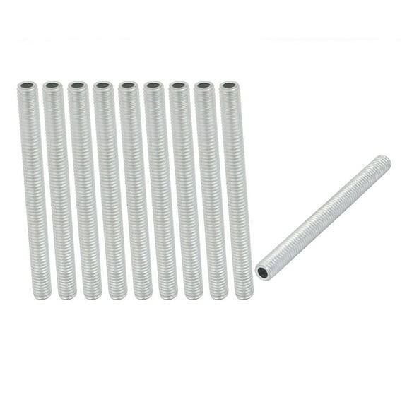 10Pcs M6 Full Threaded Lamp Nipple Pass-Through Pipe Connector 70mm Length