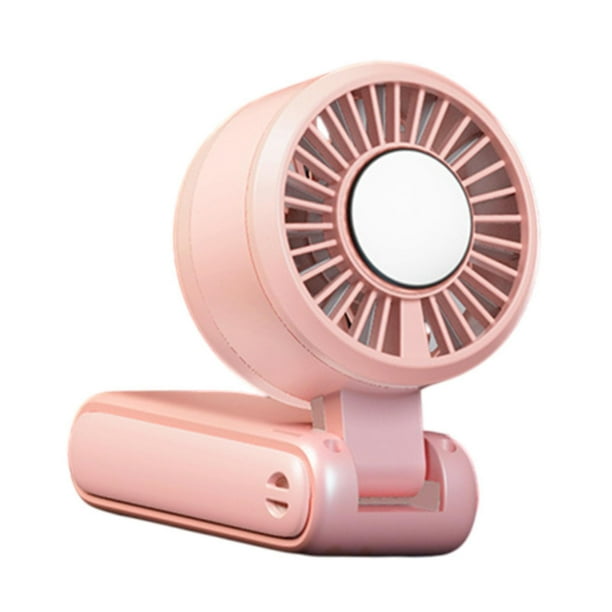 Mini ventilador plegable con cordón compacto compacto personal de escritorio pequeño y pequeño refrigerador personal para mujeres al aire libre para Rosa
