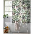 thumbnail image 2 of Split Shower Curtain for Transfer Bench, Green Palm Trees Fabric Shower Curtains for Bathroom, Summer Botanical Tropical Leaves Tub Sliding Transfer Bench Waterproof Bath Curtains 72"x96", 2 of 9
