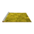 thumbnail image 2 of Ahgly Company Machine Washable Indoor Round Patchwork Yellow Transitional Area Rugs, 7' Round, 2 of 4