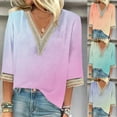 thumbnail image 6 of gakvbuo Summer Tops For Women 2025 Trendy Short Sleeve Sexy Lace Trim V Neck Blouses For Women Tops Dressy Casual Spring Pullover Shirts, 6 of 6