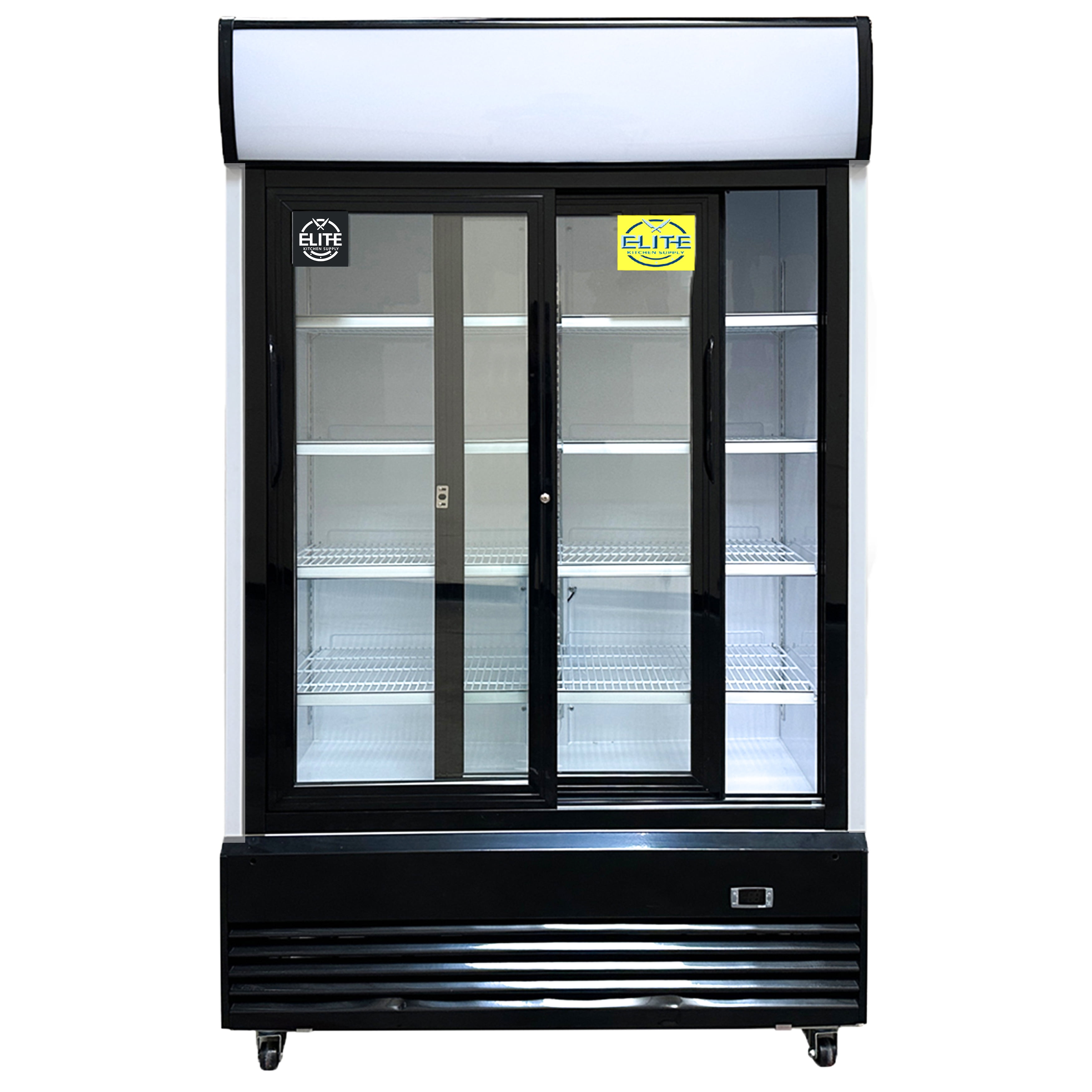 NSF 48 in. Sliding Door Commerical Refrigerator 31 Cu.Ft. Glass Door Display, Auto Defrost, Lockable
