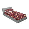 thumbnail image 2 of Ambesonne Colorful Fitted Sheet & Pillow Sham Set, Modern Paisley, Twinxl, Multicolor, 2 of 2