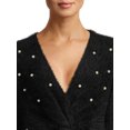 thumbnail image 4 of No Boundaries Juniors' Twist Faux Pearl Sweater, 4 of 5